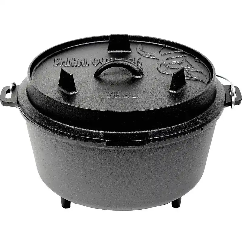 Valhal Outdoor Feuertopf Dutch Oven Gusseisen, Füße am Boden, 8 l Abverkauf