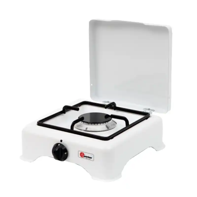 Parker Luxus-Emaille-Gaskocher 1-flammig, weiß Mega-Angebot