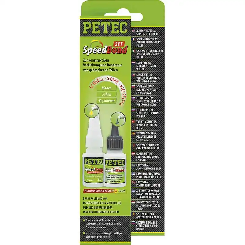Direkt Vom Hersteller Petec Hochleistungsklebstoff und Filler SpeedBond-Set, 96 g