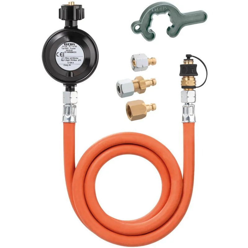 GOK Gasregler-Schlauchleitung-Set ohne Manometer, 50 mbar Top-Preis