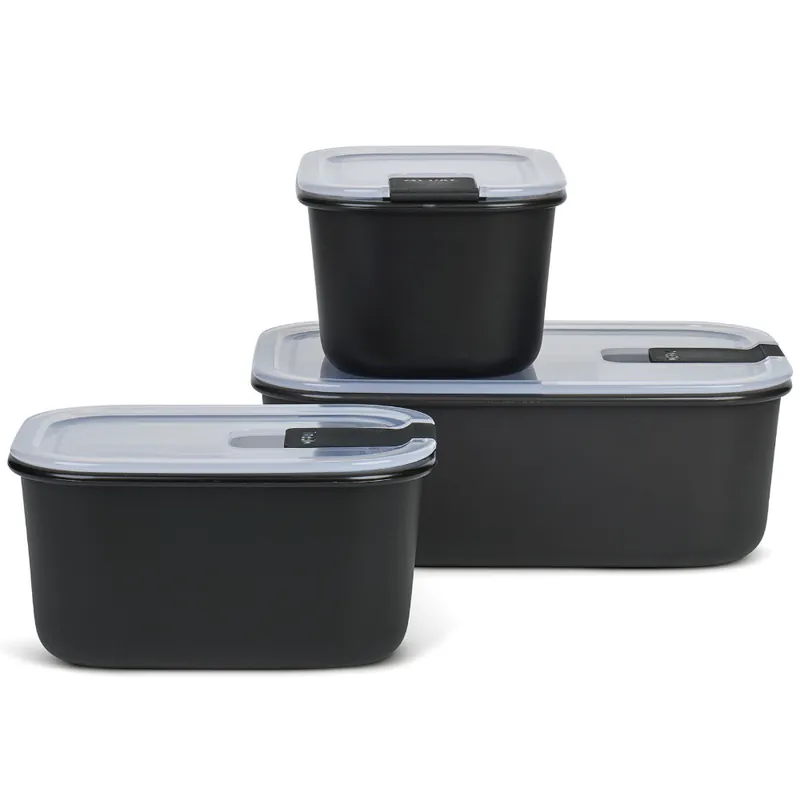 Mepal Vorratsdosenset EasyClip 3-teilig (2x 450 ml + 1000 ml), nordic black Günstig