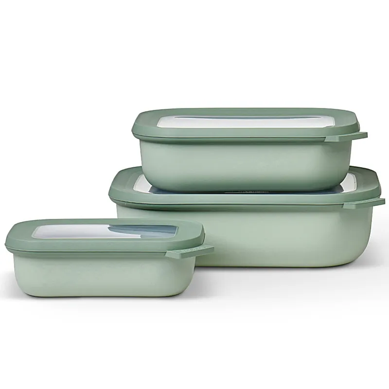 Mepal Schüsselset Cirqula rechteckig, 3-teilig (500+1000+2000 ml), nordic sage Highlight