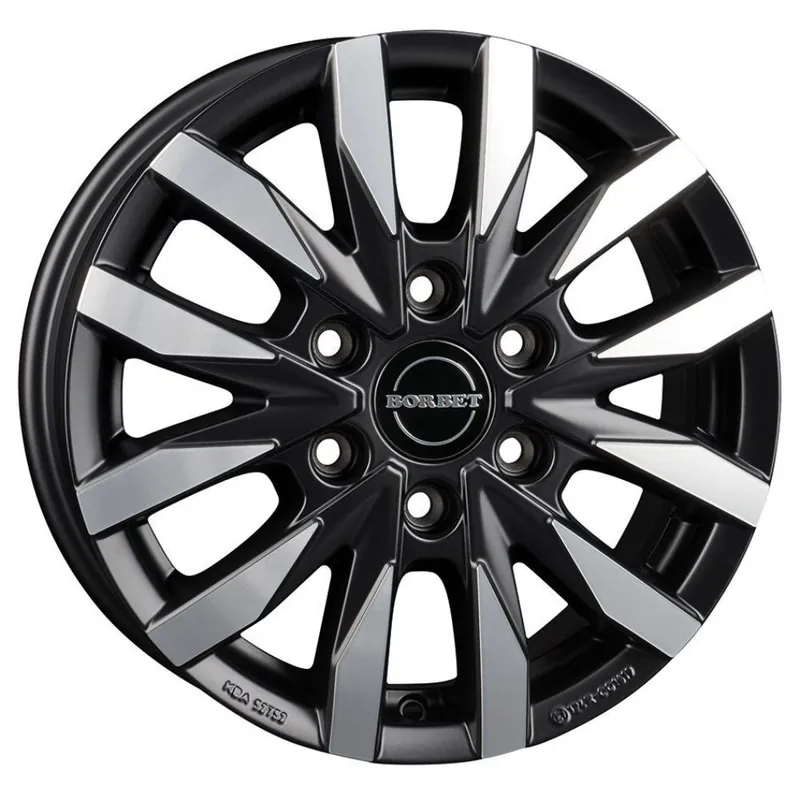 Neuheit Borbet Alufelge CW6, 16 Zoll, Front/Heck/black polished matt