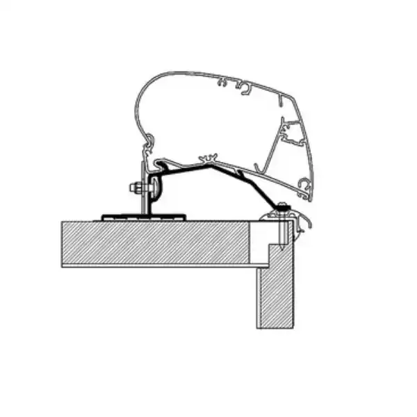 Begrenztes Angebot Thule Adapterschiene f. Omnistor Serie 6 / 9 Caravan Roof 3,00 m