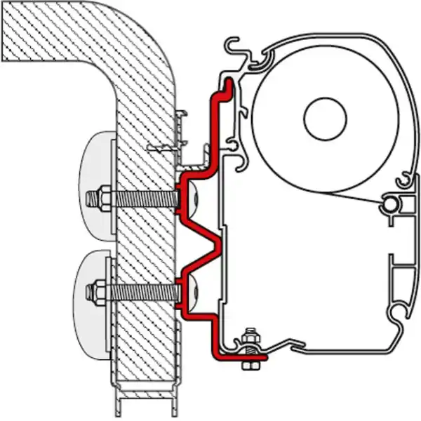 Letzte Chance Fiamma Adapter zu Wandmarkise F45 S /F45 L Hymercamp 450 cm passend f. Hypercamp