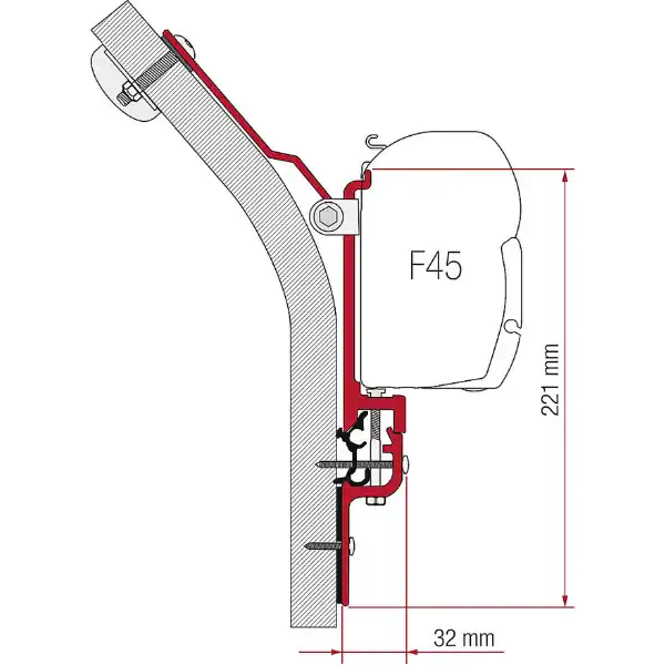 Fiamma Adapterkit zur Wandmarkise F45 S/F45 L passend f. Eriba Touring Neu Im Sortiment