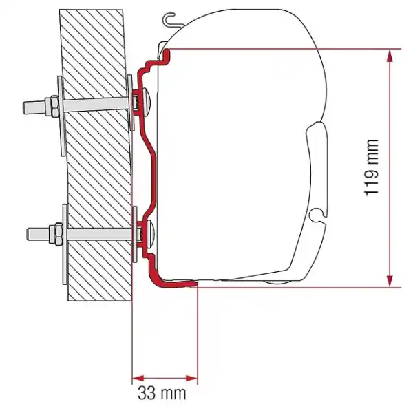 Nur Heute Fiamma Adapter passend für Hymer ab 2016 für F45 / F70, 450 cm