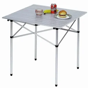 Neue Ware Alu-Campingtisch mit Rollplatte 70 x 70 cm, silber