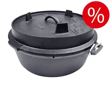 Meistverkauft VALHAL Feuertopf Dutch Oven 6,1L flacher Boden Muster Showroom