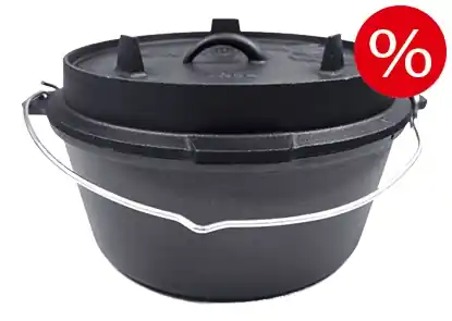 Preisknaller VALHAL Feuertopf Dutch Oven 8 L flacher Boden
