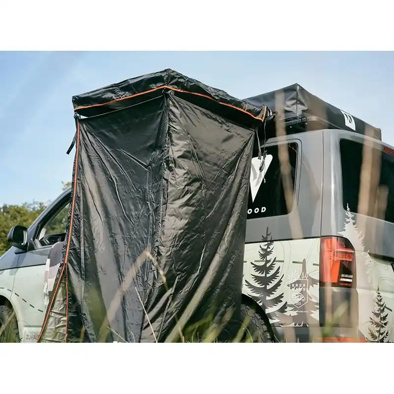 VICKYWOOD WOODY Duschzelt mit Regenhaube 100CM schwarz Expressversand