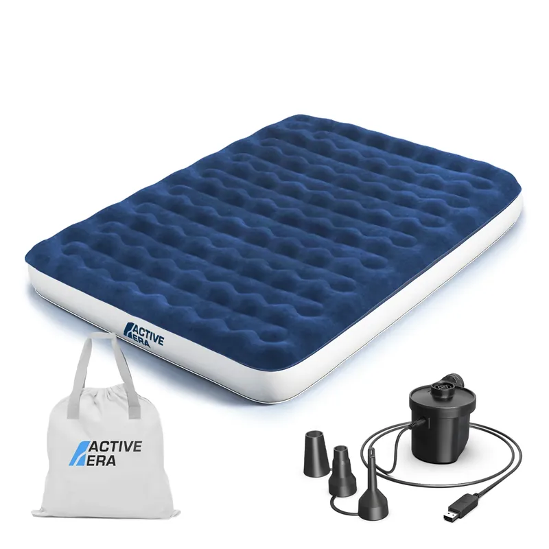 Angebot King Size Camping Air Bed – Navy/White