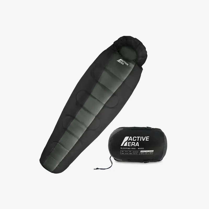 Preisknaller Professional 3-4 Season Mummy Sleeping Bag - Black - (300 GSM)