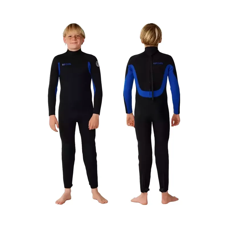Garantierte Lieferung Rip Curl Trad Flat Lock Back Zip 3/2mm Kinder-Neoprenanzug, blau