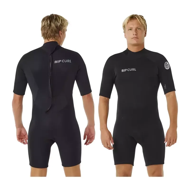 Shorty Rip Curl Trad Flat Lock Back Zip 2/2mm Schwarz Sonderangebot