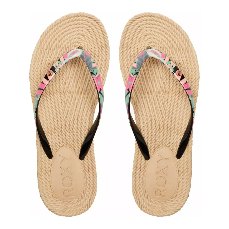 Flip-Flops Roxy South Beach Black/Pink/Soft Lime Meistverkauft