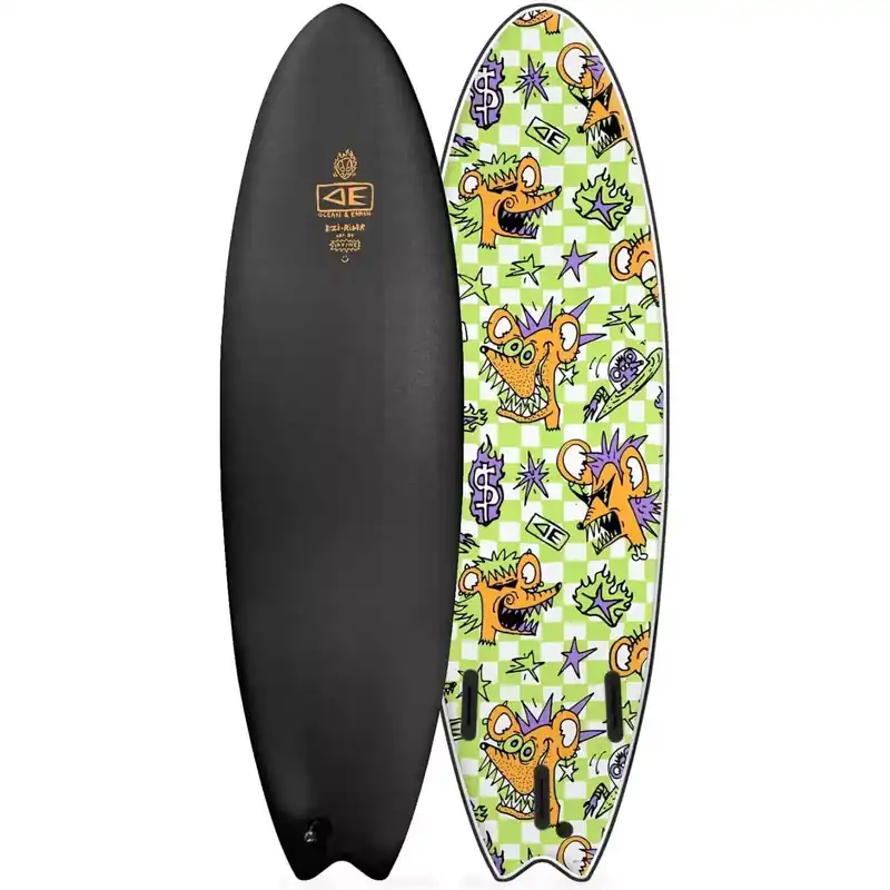 Surfbrett softboard Ocean & Earth Brains EZI-Rider Fish Black Top-Seller
