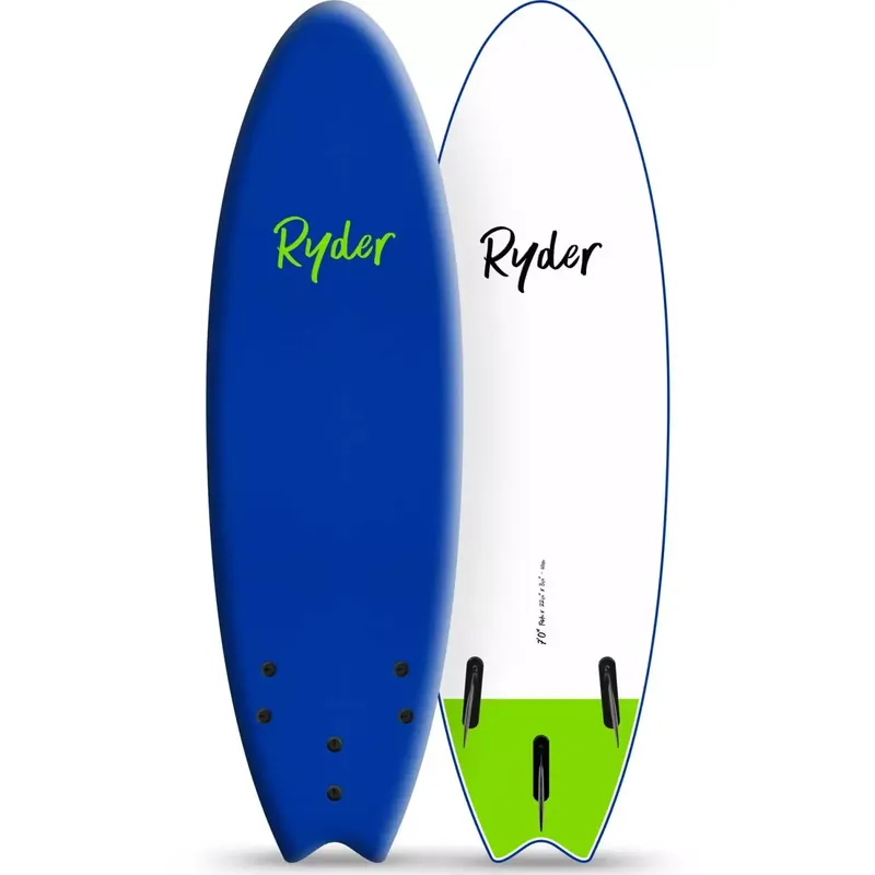 Billig Surfbrett softboard Ryder Fish Midnight Blue/White