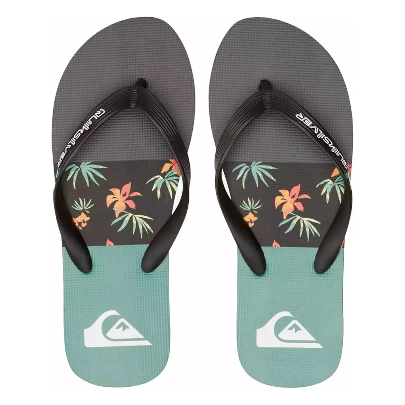 Flip-Flops Von Quiksilver Molokai Stripe Black/Black/Green Letzte Chance