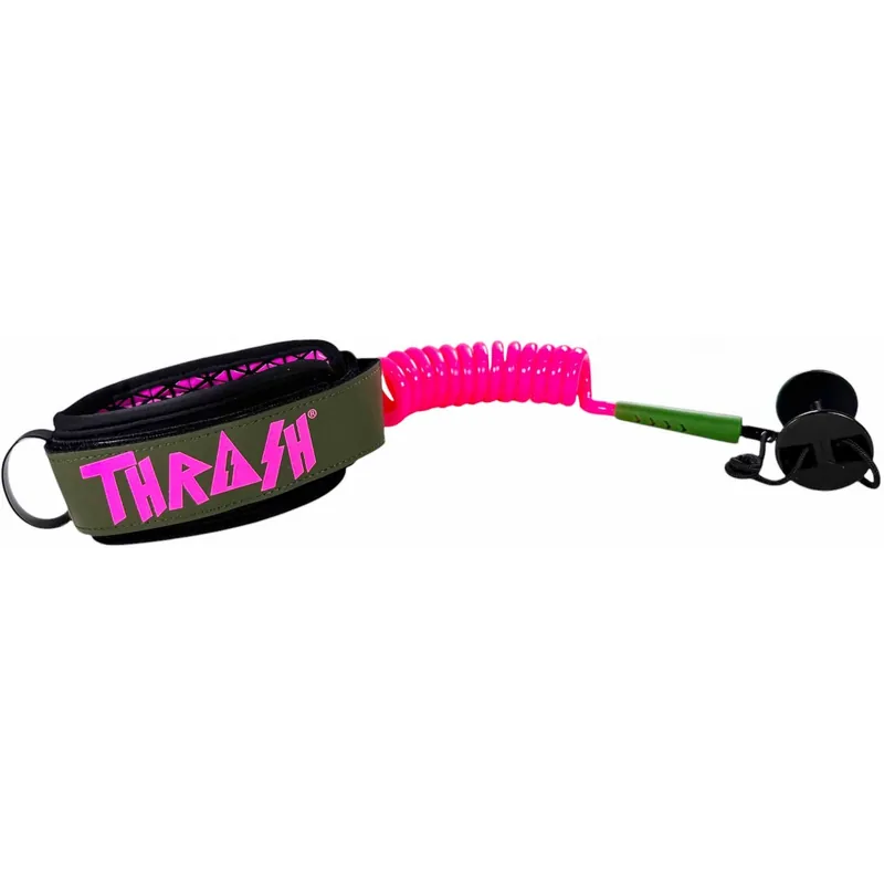 Neue Kollektion Leash für bodyboard Thrash 9mm Ultra Series Pink/Green Army
