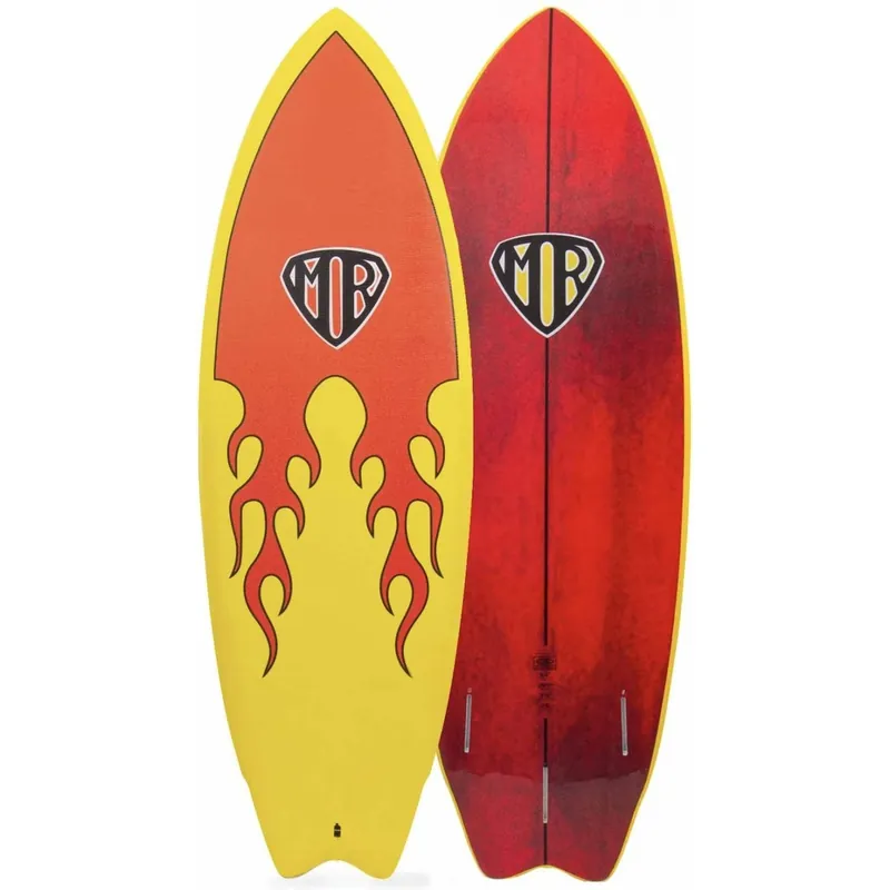 Markenware Surfbrett softboard Ocean & Earth MR Epoxy-Soft Super Twin fin Flame