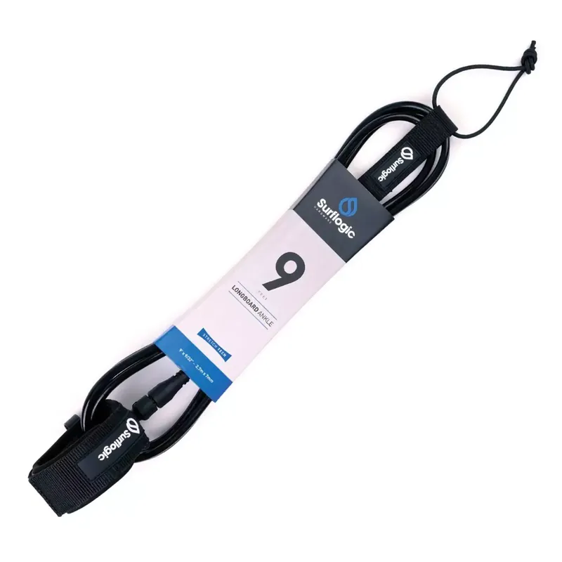 Billig Leash surf SurfLogic Longboard Ankle Black