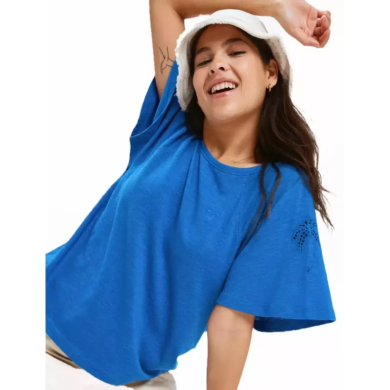 Sichere Zahlung T-Shirt Roxy Time For Palm Tree Dazzling Blue