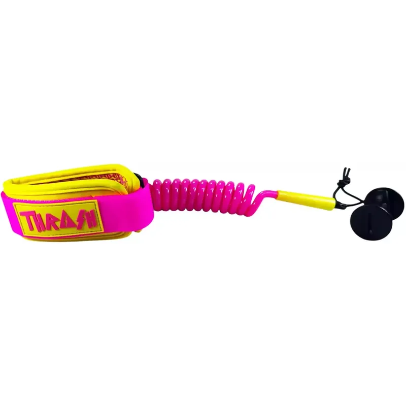 Aktuell Leash für bodyboard Thrash 9mm Ultra Series Pink/Yellow