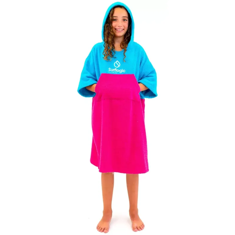 Top-Seller Poncho Junior Surf Logic Cyan & Pink