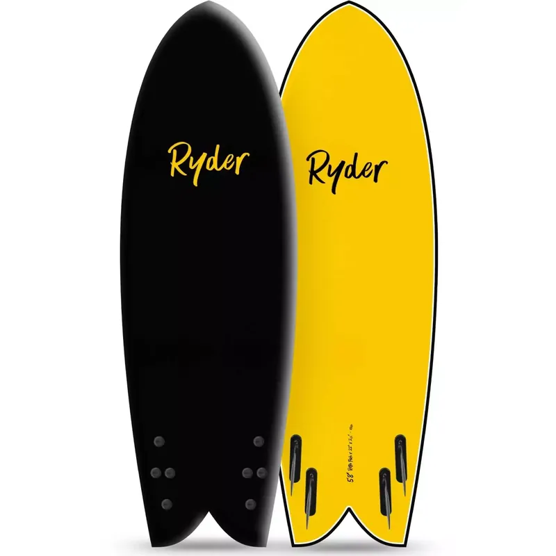 Geprüft Surfbrett softboard Ryder Retro Fish Black
