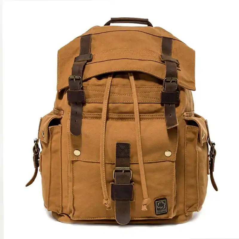 Retro Outdoor Rucksack Vintage braun grün 35 Liter Sonderangebot