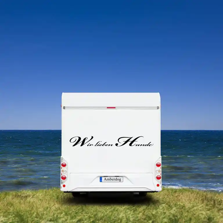 Highlight Wohnmobil Aufkleber: Wir lieben Hunde