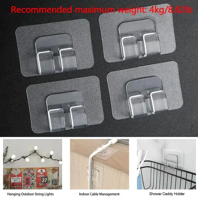 10er Set Transparente Klebe Haken für Außen-Lichterketten, Kabelführung Organizer - Wasserdicht, Selbstklebend & UV-beständig Online Kaufen